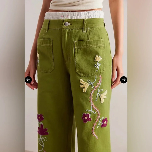 NWT We The Free Summer Bloom Embroidered Jeans, Sz 24 - Picture 3 of 10